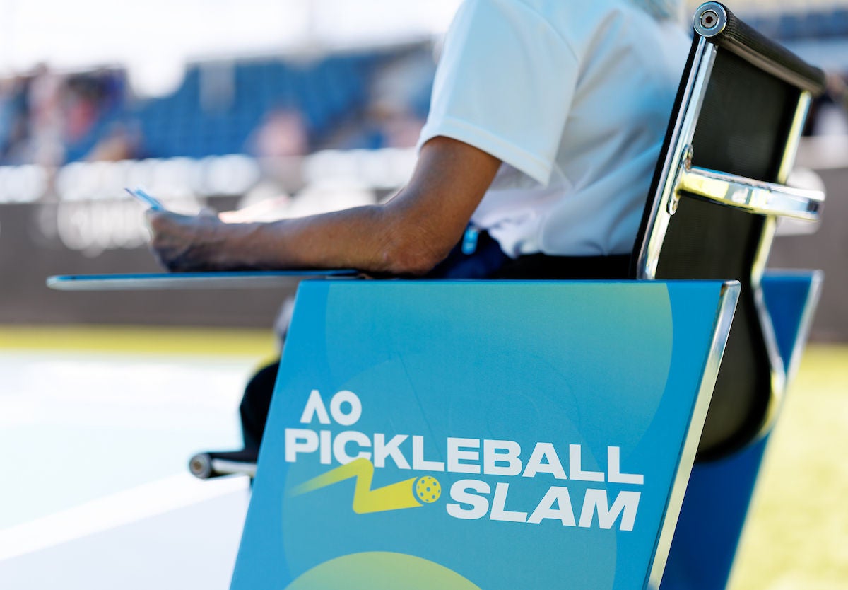 Umpire's chair at the AO Pickleball Slam