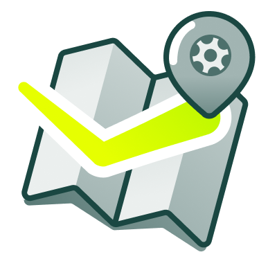 A map with a location pin